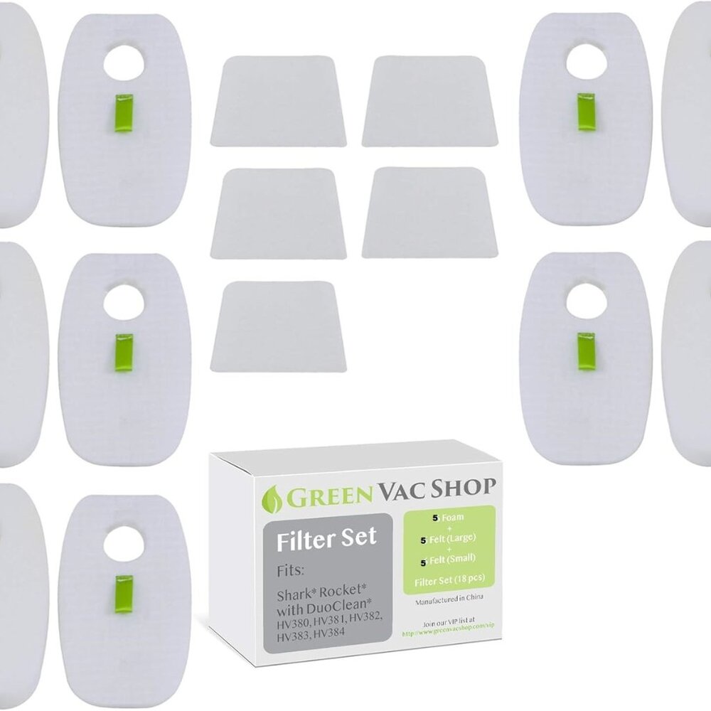 Shark Rocket DuoClean Replacement Filters 5-Pack by GreenVacShop